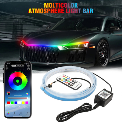 কেনা 2pcs 30/45/60cm RGBLED দিনের সময় চলমান হালকা পাতলা অনুক্রমিক নমনীয় LED টার্ন সিগন্যাল স্ট্রিপ online manufacture