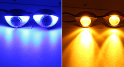 কাস্টম 300LM 6000K মোটরসাইকেল LED হেডলাইট হক আই লাইট 10SMD
