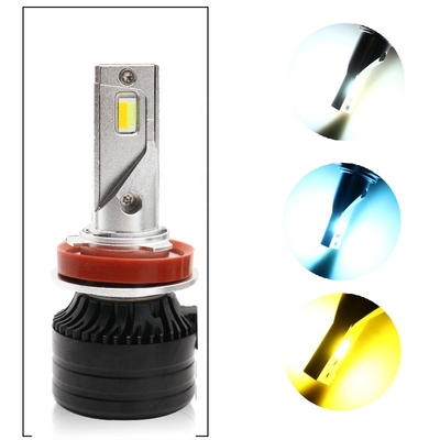গাড়ির হেড লাইট LED H11 তিন রঙের LED হেডলাইট স্বয়ংচালিত হেডল্যাম্প ফগলাইট 12-36V একটি পরিবর্তিত বাতি