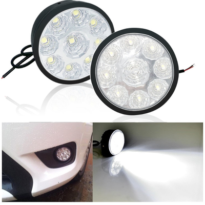 12V 5050 ড্রাইভিং কার ফগ ল্যাম্প LED বাল্ব রাউন্ড LED ডেটাইম রানিং লাইট