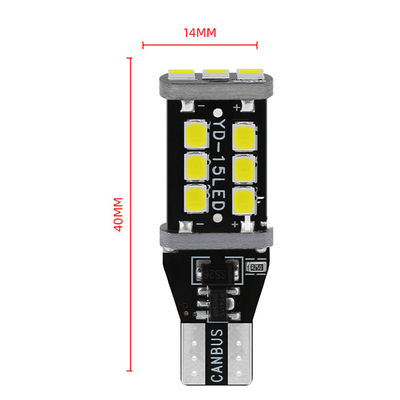 W6W WY16W 15 SMD অটোমোটিভ LED হেডলাইট 2835 স্টপ লাইট T15 গাড়ির LED লাইট