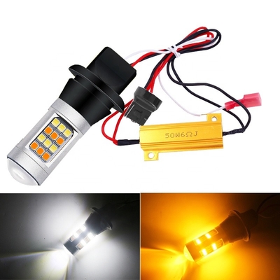 2835 42SMD ডাবল কালার লেড ব্রেক লাইট টার্ন সিগন্যাল 7440 T20 CANBUS স্ট্রবোস্কোপিক প্রতিরোধ করতে