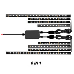 মোটরসাইকেল Rgb Led Car Kit under Dash Decorate Atmosphere Neon with APP ওয়্যারলেস