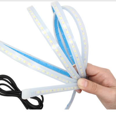 2pcs 12V নমনীয় জলরোধী গাড়ির হেডলাইট LED টিউব স্ট্রিপ টার্ন সিগন্যাল ব্রেক ফ্লো গাইড লাইট DRL