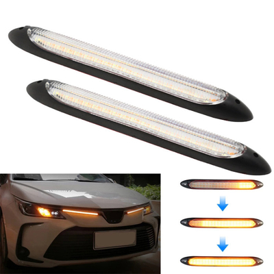 Drl জরুরী সতর্কতা কার হেডলাইট LED টিউব দুই রঙের স্ট্রীমার টার্ন সিগন্যাল