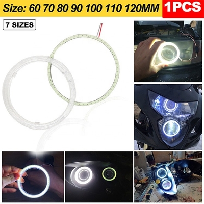 মোটরসাইকেল DRL LED কার অ্যাম্বিয়েন্ট লাইটস ফগ ল্যাম্প COB 60mm 70mm 80mm 90mm 100mm 110mm