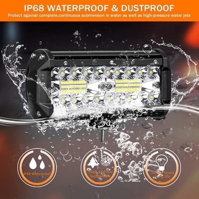 উচ্চ ক্ষমতা 200W LED ড্রাইভিং লাইট IP68 জলরোধী অ্যালুমিনিয়াম খাদ উপাদান