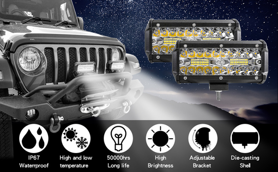 উচ্চ ক্ষমতা 200W LED ড্রাইভিং লাইট IP68 জলরোধী অ্যালুমিনিয়াম খাদ উপাদান