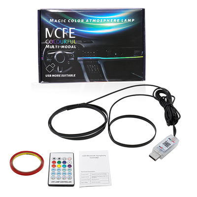 DC5V-12V RGB LED গাড়ি অভ্যন্তর সজ্জা বায়ুমণ্ডল হালকা এক্রাইলিক অ্যাপ্লিকেশন নিয়ন্ত্রণ লুকানো শৈলী