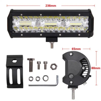 9 ইঞ্চি 180W ডুয়াল রো LED লাইট বার সাদা / অ্যাম্বার অফ রোড গাড়ির জন্য
