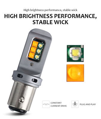 দীর্ঘস্থায়ী 5W LED ব্রেক টার্ন সিগন্যাল লাইট 1156 ইউনিভার্সাল 12smd LED বাল্ব 1156 P21W BA15S PY21W 3157 7443 ক্যানবাস সহ