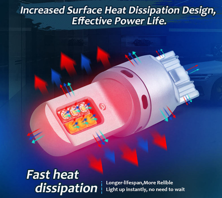 দীর্ঘস্থায়ী 5W LED ব্রেক টার্ন সিগন্যাল লাইট 1156 ইউনিভার্সাল 12smd LED বাল্ব 1156 P21W BA15S PY21W 3157 7443 ক্যানবাস সহ