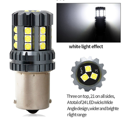 হোয়াইট LED কার টার্ন সিগন্যাল লাইট অটো 12V 24V 2835 45SMD 1156 1157 T25 3156 3157 T20 7440 7443 ক্যানবাস বাল্ব গাড়ি নেতৃত্বাধীন