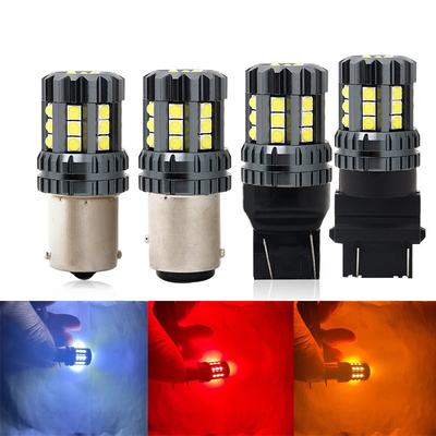 হোয়াইট LED কার টার্ন সিগন্যাল লাইট অটো 12V 24V 2835 45SMD 1156 1157 T25 3156 3157 T20 7440 7443 ক্যানবাস বাল্ব গাড়ি নেতৃত্বাধীন