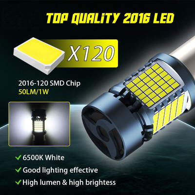 ক্যানবাসের সাথে LED বাল্ব 2016 120SMD T20 1156 1157 3156 3157 ফ্যান অটো ল্যাম্প সহ LED টার্ন সিগন্যাল ব্রেক লাইট