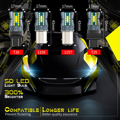 জলরোধী 12V 1156 3030 24LED+2COB ব্রেক টার্ন সিগন্যাল লাইট 3156 ডুয়াল কালার এলইডি বাল্ব