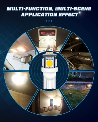 194 স্বয়ংচালিত LED লাইট বাল্ব 6500K ওয়েজ T10 SMD 5050 চিপস