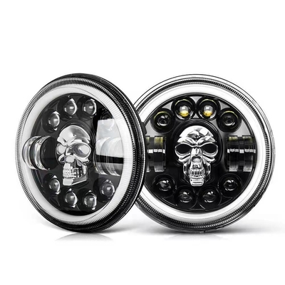 Harley Royal Enfield 12000lm এর জন্য 7 ইঞ্চি গোলাকার মোটরসাইকেল LED হেডলাইট
