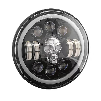 Harley Royal Enfield 12000lm এর জন্য 7 ইঞ্চি গোলাকার মোটরসাইকেল LED হেডলাইট