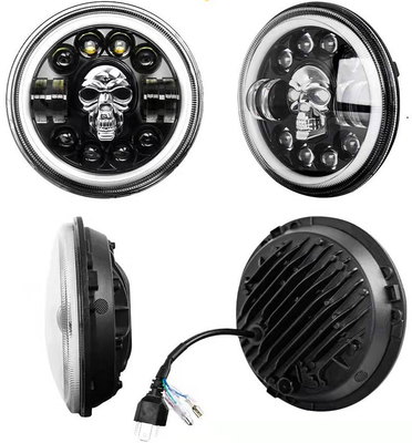 Harley Royal Enfield 12000lm এর জন্য 7 ইঞ্চি গোলাকার মোটরসাইকেল LED হেডলাইট