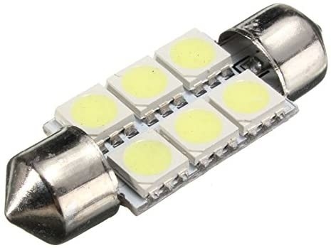 ফেস্টুন C5W 5050 6SMD LED কার ইন্টেরিয়র লাইট ল্যাম্প বাল্ব ডোম ব্লু হোয়াইট DC 12V 31mm 36mm 39mm 41mm