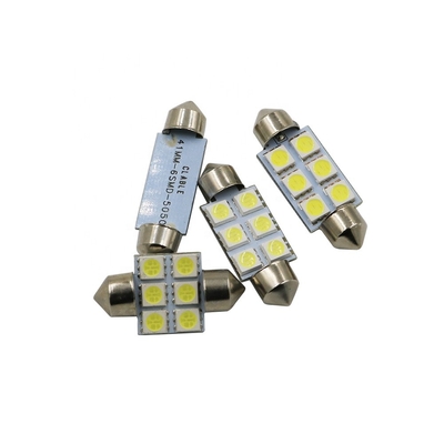 ফেস্টুন C5W 5050 6SMD LED কার ইন্টেরিয়র লাইট ল্যাম্প বাল্ব ডোম ব্লু হোয়াইট DC 12V 31mm 36mm 39mm 41mm