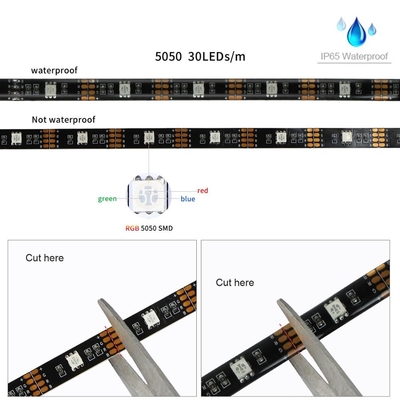 USB কার হেডলাইট LED টিউব স্ট্রিপ SMD 5050 RGB রঙিন DC 5V নমনীয়